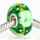 Silver Bits Flower Glass Beads in 925 Silver Single Core