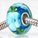 Silver Bits Flower Glass Beads in 925 Silver Single Core
