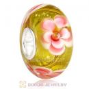 Silver Bits Flower Glass Beads in 925 Silver Single Core