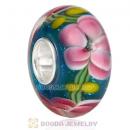 Silver Bits Flower Glass Beads in 925 Silver Single Core