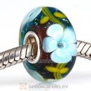 Silver Bits Flower Glass Beads in 925 Silver Single Core
