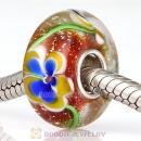 Silver Bits Flower Glass Beads in 925 Silver Single Core
