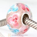 Silver Bits Flower Glass Beads in 925 Silver Single Core