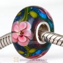 Silver Bits Flower Glass Beads in 925 Silver Single Core