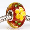 Silver Bits Flower Glass Beads in 925 Silver Single Core