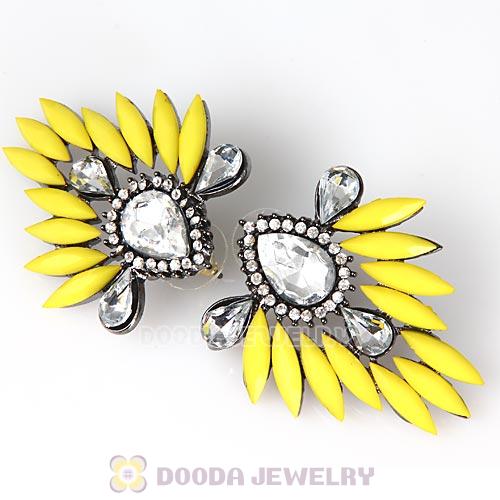 2013 Design Fashion Lollies Yellow Crystal Stud Earrings Wholesale