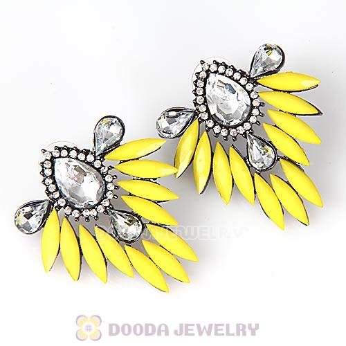 2013 Design Fashion Lollies Yellow Crystal Stud Earrings Wholesale