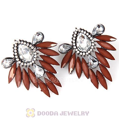 2013 Design Fashion Lollies Brown Crystal Stud Earrings Wholesale