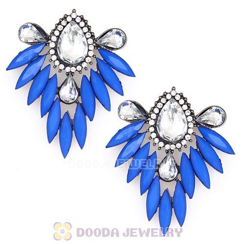 2013 Design Fashion Lollies Dark Blue Crystal Stud Earrings Wholesale