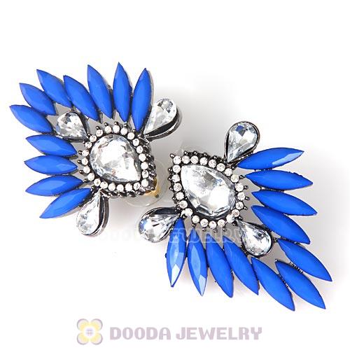 2013 Design Fashion Lollies Dark Blue Crystal Stud Earrings Wholesale