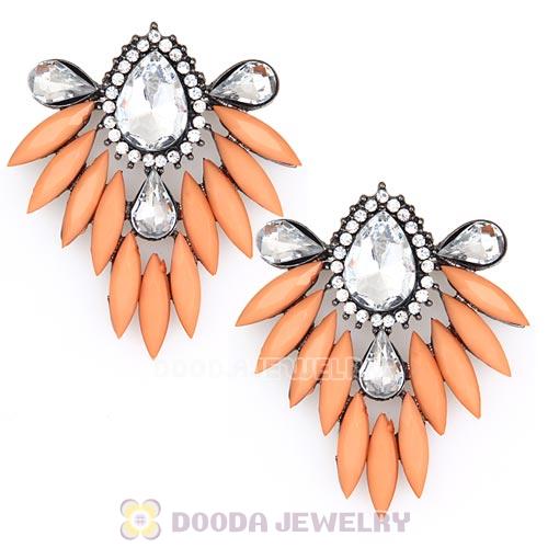 2013 Design Fashion Lollies Orange Crystal Stud Earrings Wholesale