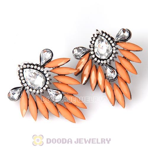 2013 Design Fashion Lollies Orange Crystal Stud Earrings Wholesale