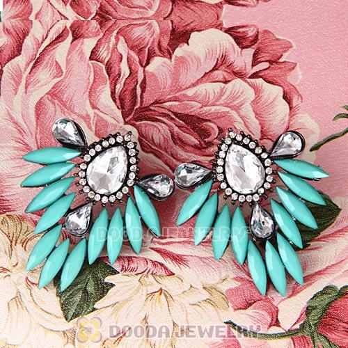 2013 Design Fashion Lollies Turquoise Crystal Stud Earrings Wholesale