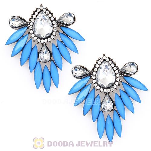 2013 Design Fashion Lollies Blue Crystal Stud Earrings Wholesale