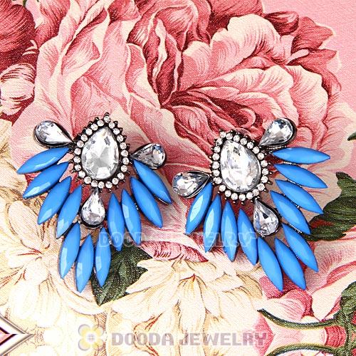 2013 Design Fashion Lollies Blue Crystal Stud Earrings Wholesale