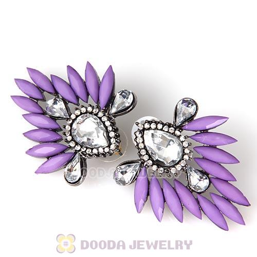 2013 Design Fashion Lollies Light Purple Crystal Stud Earrings Wholesale