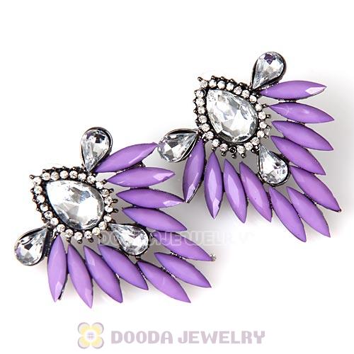 2013 Design Fashion Lollies Light Purple Crystal Stud Earrings Wholesale