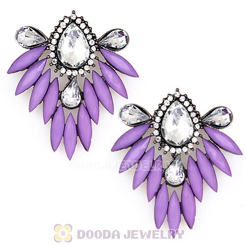 2013 Design Fashion Lollies Light Purple Crystal Stud Earrings Wholesale