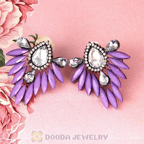 2013 Design Fashion Lollies Light Purple Crystal Stud Earrings Wholesale
