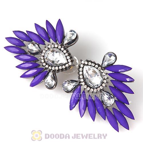 2013 Design Fashion Lollies Dark Purple Crystal Stud Earrings Wholesale