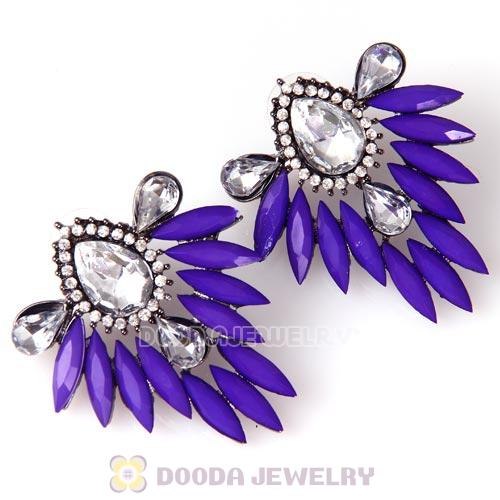2013 Design Fashion Lollies Dark Purple Crystal Stud Earrings Wholesale