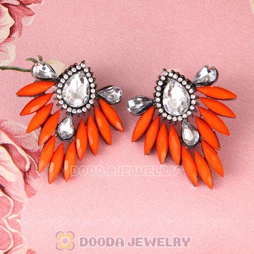 2013 Design Fashion Lollies Orange Crystal Stud Earrings Wholesale
