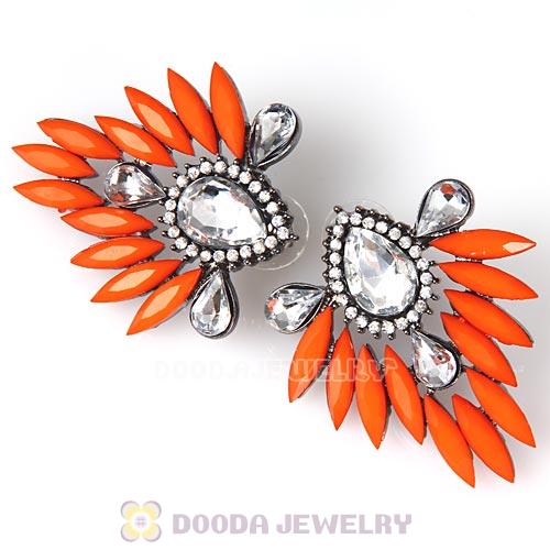 2013 Design Fashion Lollies Orange Crystal Stud Earrings Wholesale