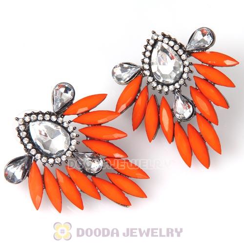 2013 Design Fashion Lollies Orange Crystal Stud Earrings Wholesale