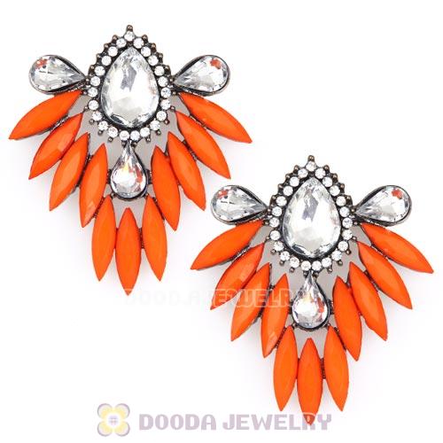 2013 Design Fashion Lollies Orange Crystal Stud Earrings Wholesale