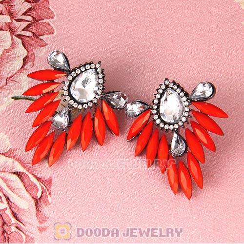 2013 Design Fashion Lollies Orange Crystal Stud Earrings Wholesale