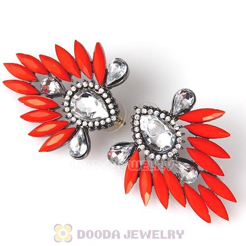 2013 Design Fashion Lollies Orange Crystal Stud Earrings Wholesale