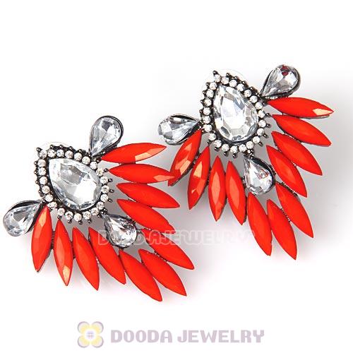 2013 Design Fashion Lollies Orange Crystal Stud Earrings Wholesale