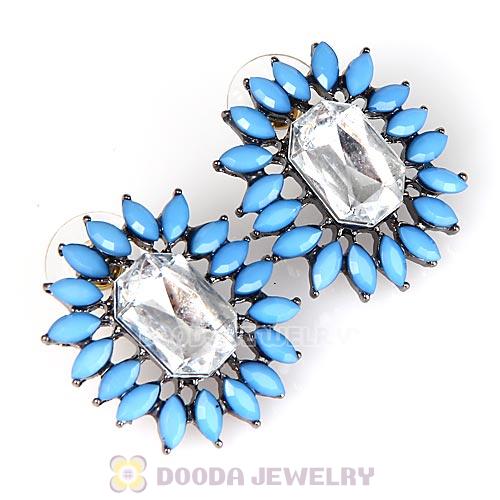 2013 Design Lollies Blue Crystal Stud Earrings Wholesale