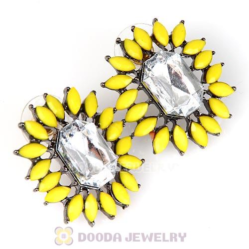 2013 Design Lollies Yellow Crystal Stud Earrings Wholesale