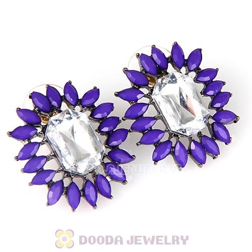 2013 Design Lollies Purple Crystal Stud Earrings Wholesale