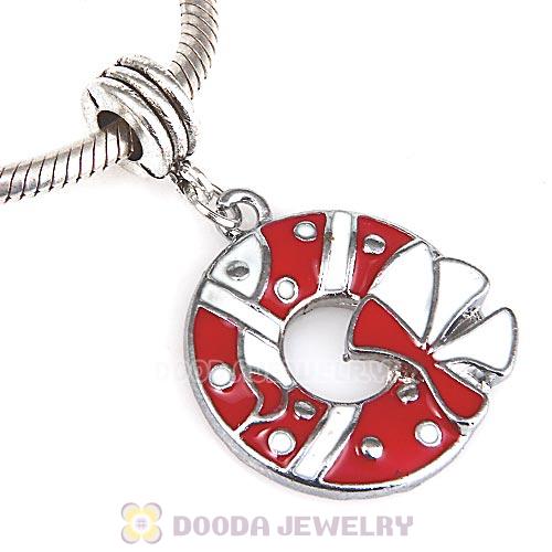 Platinum Plated Enamel European Christmas Dangle Charms Wholesale
