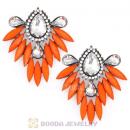 2013 Design Fashion Lollies Orange Crystal Stud Earrings Wholesale