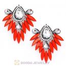 2013 Design Fashion Lollies Orange Crystal Stud Earrings Wholesale