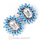 2013 Design Lollies Blue Crystal Stud Earrings Wholesale