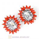 2013 Design Lollies Orange Crystal Stud Earrings Wholesale