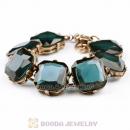 Vintage Style Brand Alloy Geometric squares Gem Bracelet Wholesale