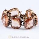 Vintage Style Brand Alloy Geometric squares Gem Bracelet Wholesale