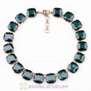 Vintage Style Brand Alloy Geometric squares Gem Necklace Wholesale