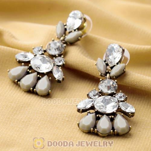 Vintage Style Fashion Resin Crystal Stud Earrings