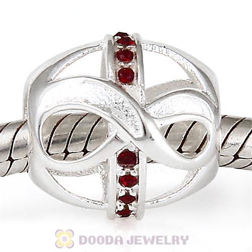 Sterling Silver Just What I Wanted Infinity Beads with Siam Austrian Crystal