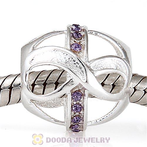 Sterling Silver Just What I Wanted Infinity Beads with Tanzanite Austrian Crystal