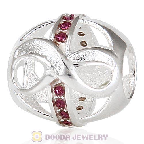 Sterling Silver Just What I Wanted Infinity Beads with Amethyst Austrian Crystal