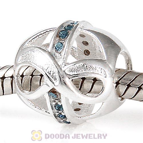 Sterling Silver Just What I Wanted Infinity Beads with Montana Austrian Crystal