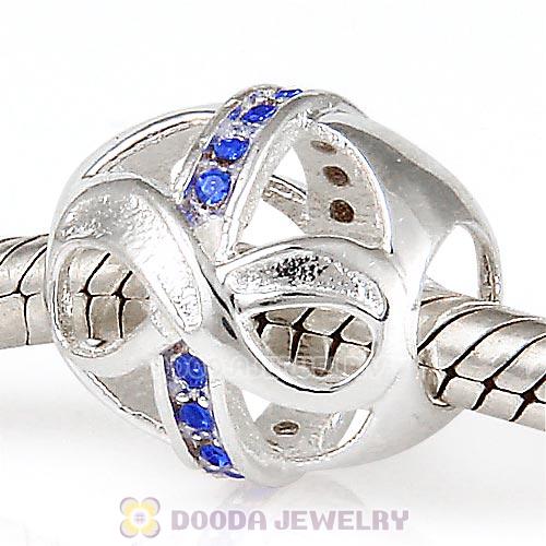 Sterling Silver Just What I Wanted Infinity Beads with Sapphire Austrian Crystal