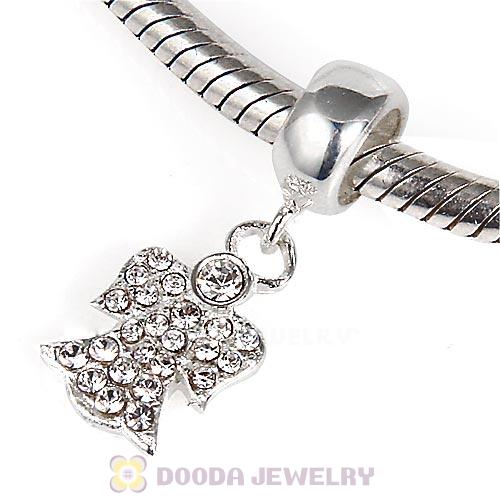 Sterling Silver Angel Dangle Beads with Clear Austrian Crystal